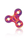 Fidget spinner icon - toy for stress relief and improvement of attention span. Filled multicolors