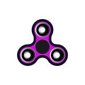 Fidget spinner icon - toy for stress relief and improvement of attention span. Filled pink and black color.