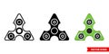 Fidget spinner icon of 3 types. Isolated vector sign symbol. Royalty Free Stock Photo