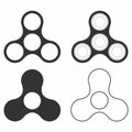 Fidget spinner icons set, hand spinners. Release mechanism for nervous energy or psychological stress Royalty Free Stock Photo