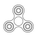 Fidget Spinner Outline Technical Drawing. Icon, Vector Illustration.