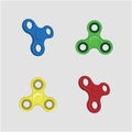 Fidget Spinner Set, ids Toy, Fun, Illustration Vector Design Royalty Free Stock Photo