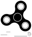 Black fidget spinner with three circular arms in motion and minimalist elements Royalty Free Stock Photo