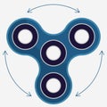 Fidget spinner, stress relieving, Hand spin toy icon