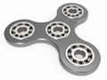 Fidget spinner stress relieving toy gray on white. 3d illustration.