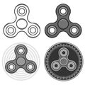 Fidget spinner toys set. Isolated vector icons Royalty Free Stock Photo