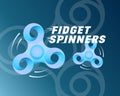 Fidget Spinners Abstract Vector Card, Banner or Background. Dynamic Typography and Vibrant Colors