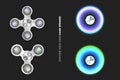 Fidget Spinners Popular Antistress Hand Toys. EPS 10 Vector Illustration