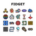 fidget toy fun antistress game icons set vector
