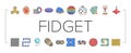 fidget toy fun antistress game icons set vector Royalty Free Stock Photo