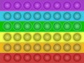 Fidget toy pattern. Popit sensory vector toy. Seamless rainbow popular pop it. 3d realistic antistress fidgeting toy