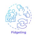 Fidgeting blue gradient concept icon Royalty Free Stock Photo