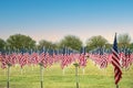 Field of American flags displayed on Veterans Day celebration Royalty Free Stock Photo