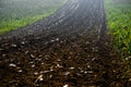 Field arable agricultural land ploughed t