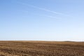 Field on a background of the sky