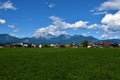 Field at Breg village at Sorsko Polje in Gorenjska, Slovenia