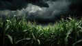 field corn storm Royalty Free Stock Photo