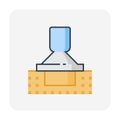 Field density test, geotechnical engineering vector icon Royalty Free Stock Photo