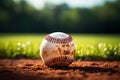 Field of dreams Vintage baseball ball on a grassy background Royalty Free Stock Photo