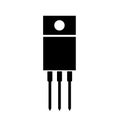 Field effect transistor icon on white background. power transistor sign. common electronics part on flat design. flat style