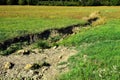 Field erosion by water Royalty Free Stock Photo