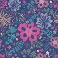 Field flowers seamless pattern