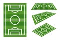 Field football sport play grass soccer game players cartoon flat design vector illustration