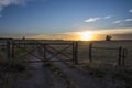 Field gateway in countryside, Buenos Aires province,