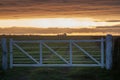 Field gateway in countryside, Buenos Aires province,