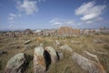 Field of gravestones in Armenia Royalty Free Stock Photo