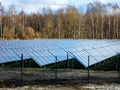 Field of Green Energy Solar Panels Glycol filled providing alternative green energy. Heat production, delivering heating to