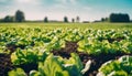 A field green lettuce plants cabbage Royalty Free Stock Photo