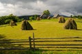 Field with haystack