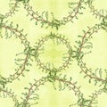 Field herbs on a watercolor background. Seamless patterns