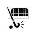 Field hockey black glyph icon