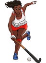 Field Hockey Cartoon Colored Clipart Illustration