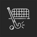 Field hockey chalk white icon on black background Royalty Free Stock Photo