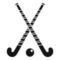 Field hockey crossed sticks icon, simple style