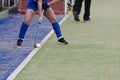 Field hockey player passing the ball Royalty Free Stock Photo