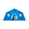 Field hospital icon, flat style