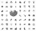 Field icon. Gardening and tools vector icons set