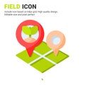 Field icon vector with flat color style isolated on white background. Vector illustration area sign symbol icon concept Royalty Free Stock Photo
