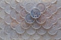 Field of Japanese coins at 1 yen. Background or wallpaper. News about the economy, finances and interest rate of the central bank Royalty Free Stock Photo