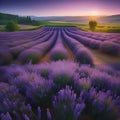 A field of lavender in full bloom, with the sweet scent of flowers wafting through the air4 Royalty Free Stock Photo