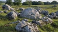 A field of limestone boulders each one unique in its shape and texture Royalty Free Stock Photo