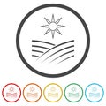Field line icon. Set icons in color circle buttons Royalty Free Stock Photo