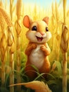 Field mouse in wheat field