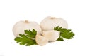 Field mushroom and parsley Royalty Free Stock Photo