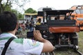 Field news reporter and vlogger working on their gears during the arrival of President Rodrigo R. Duterte to inaugurate the openin