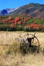 Field with Old Farm Equipment and Fall Colors